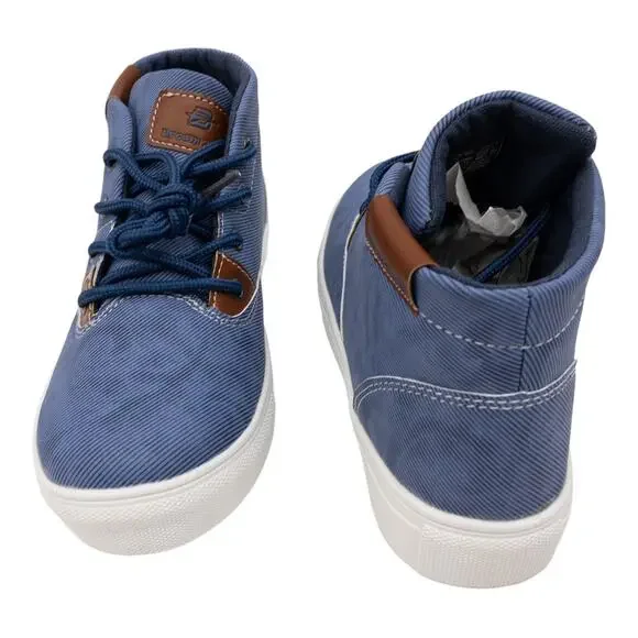 Dream Seek Denim Blue Lace Up Hi-Top Sneakers LB3 - Picture 6 of 13